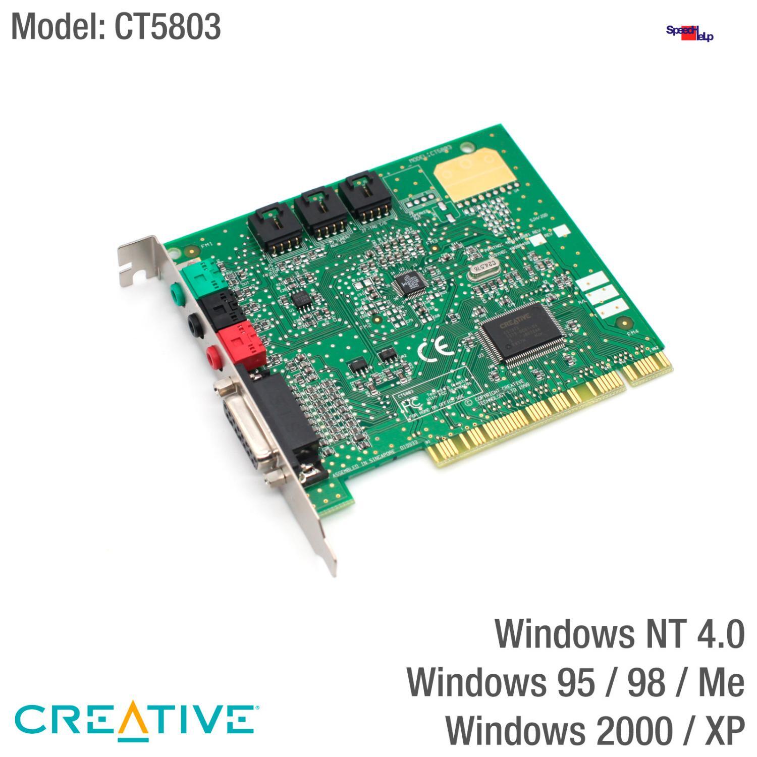 Creative Labs CT5803 Ensoniq ES1373 Audio PCI Sound Card Windows 95 98 OK!