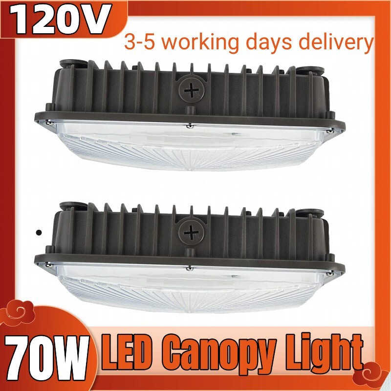 70W LED Canopy Light-2pack Parking Lot Gas Station Lamp IP65 8400LM Lights 5500k