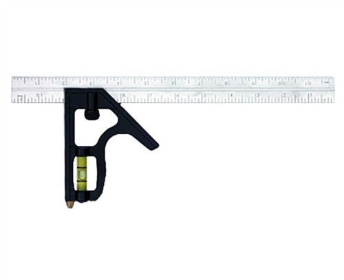 Johnson Level 400 12" Combination Square - Heavy-duty Cast Zinc Head With Scribe