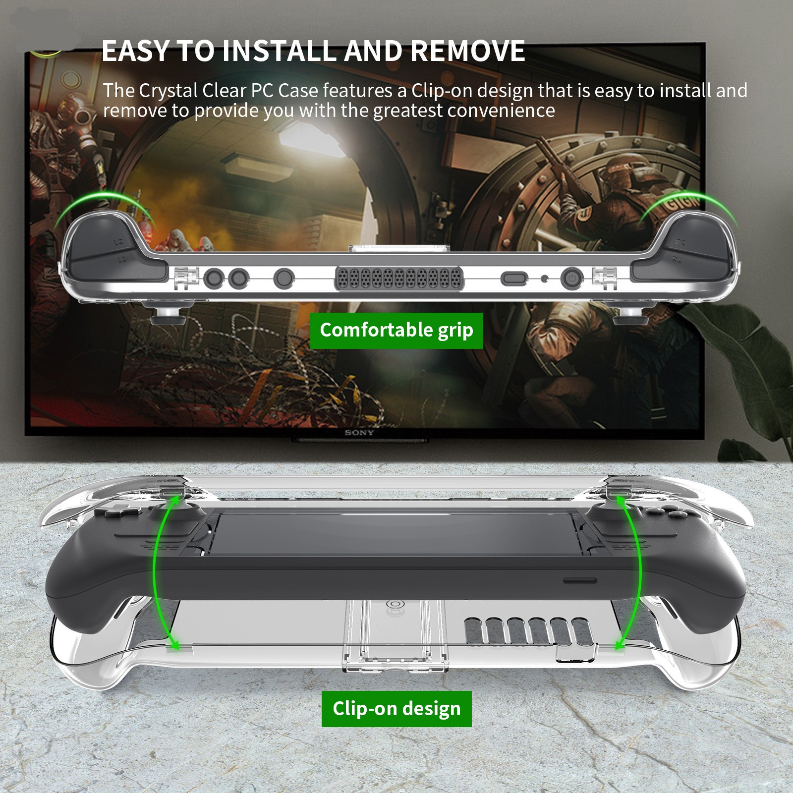 Back Case Shell Crystal Shell For Steam Deck Crystal Protective Game Console j