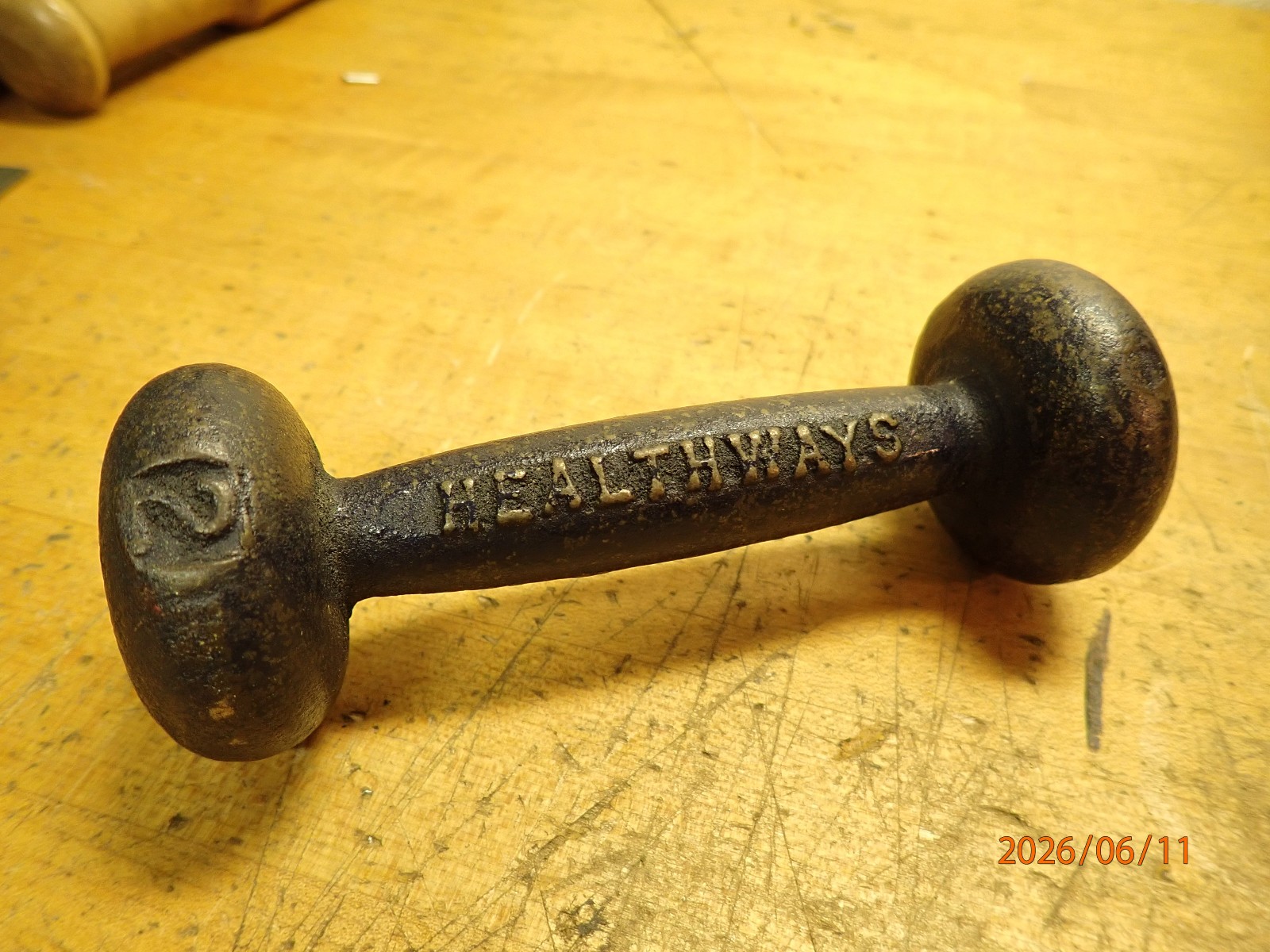 VINTAGE BUN STYLE 2 LBS POUND HEALTHWAYS DUMBBELL