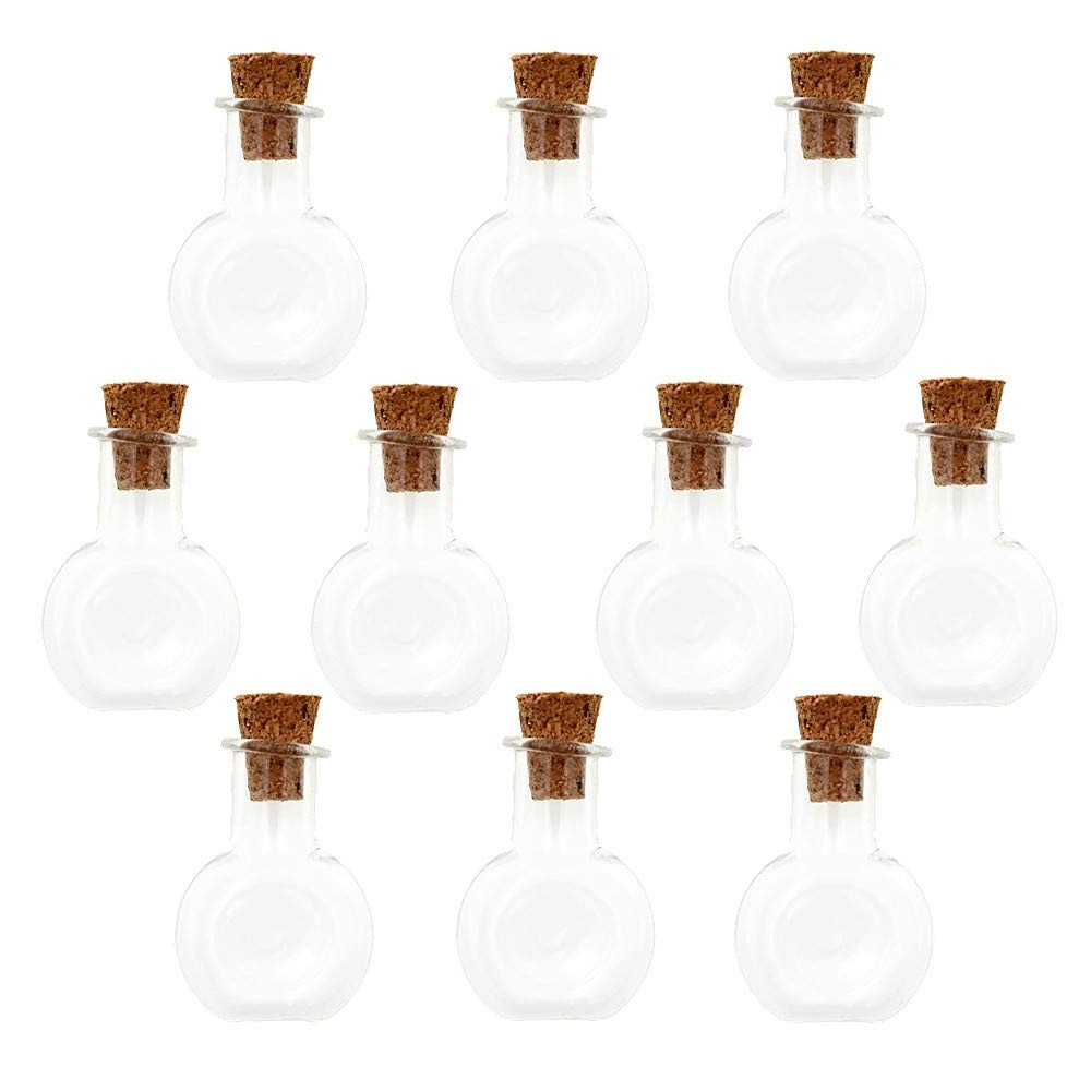 10 Pieces Mini Glass Bottle Cute Jars Vials With Cork Wish Bottle Glass Vial Pen