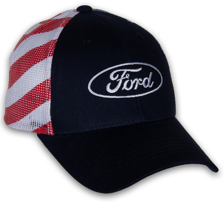 Ford American Flag Trucker Hat - Show Your Ford Pride & Get FREE USA SHIPPING!