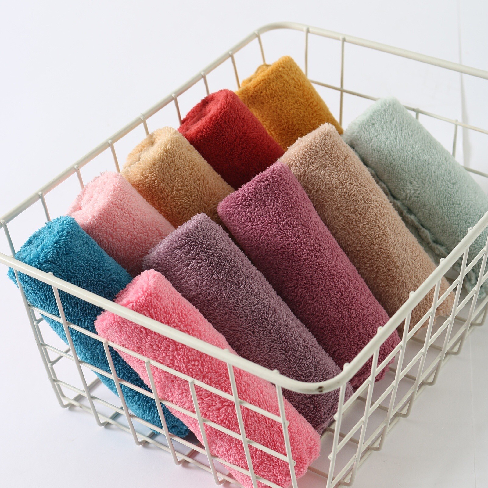 10x Cute Colorful Washcloth Microfiber Cleaning Cloth 25x25CM Kitchen Gift Idea