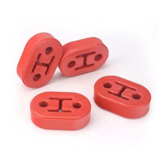 2 Hole Exhaust Hangers Upgrade EPDM Bushing Muffler Insulator Shock RED