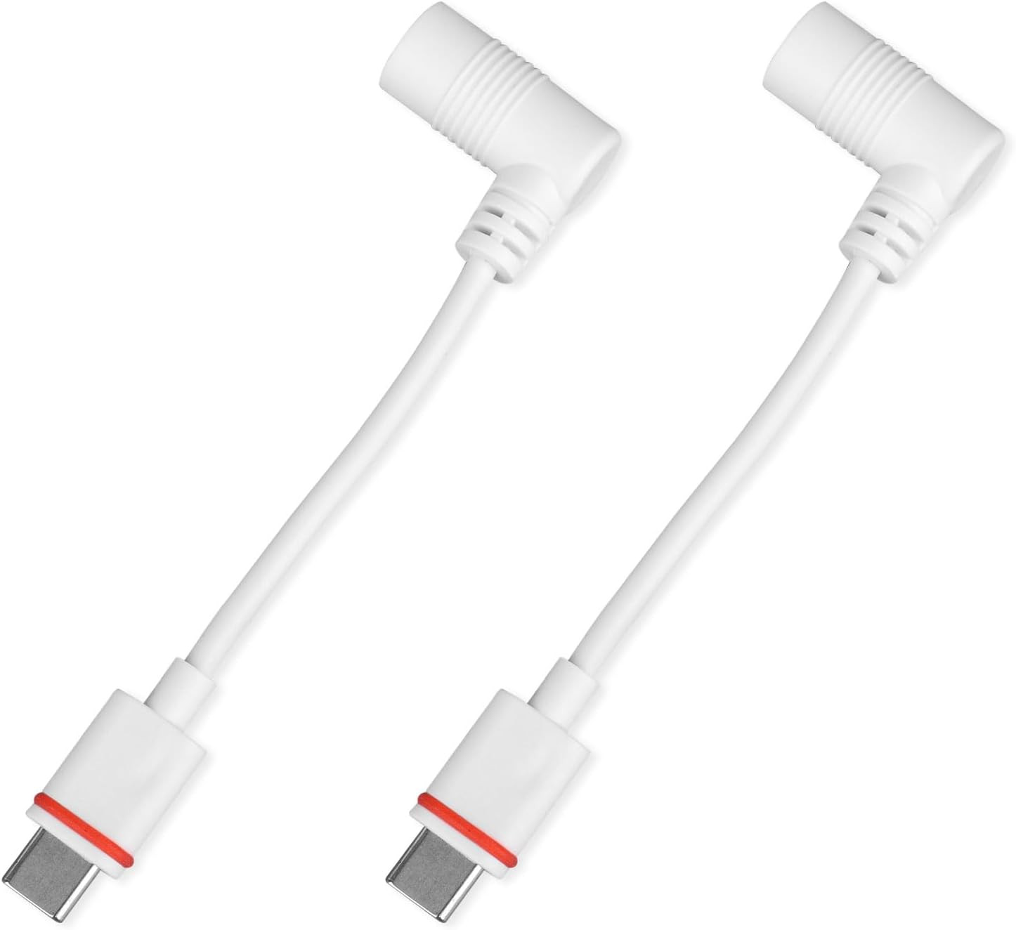 2Pcs Barrel Plug to USB-C Power Adapter for Ring Solar Panel & USB-C Security