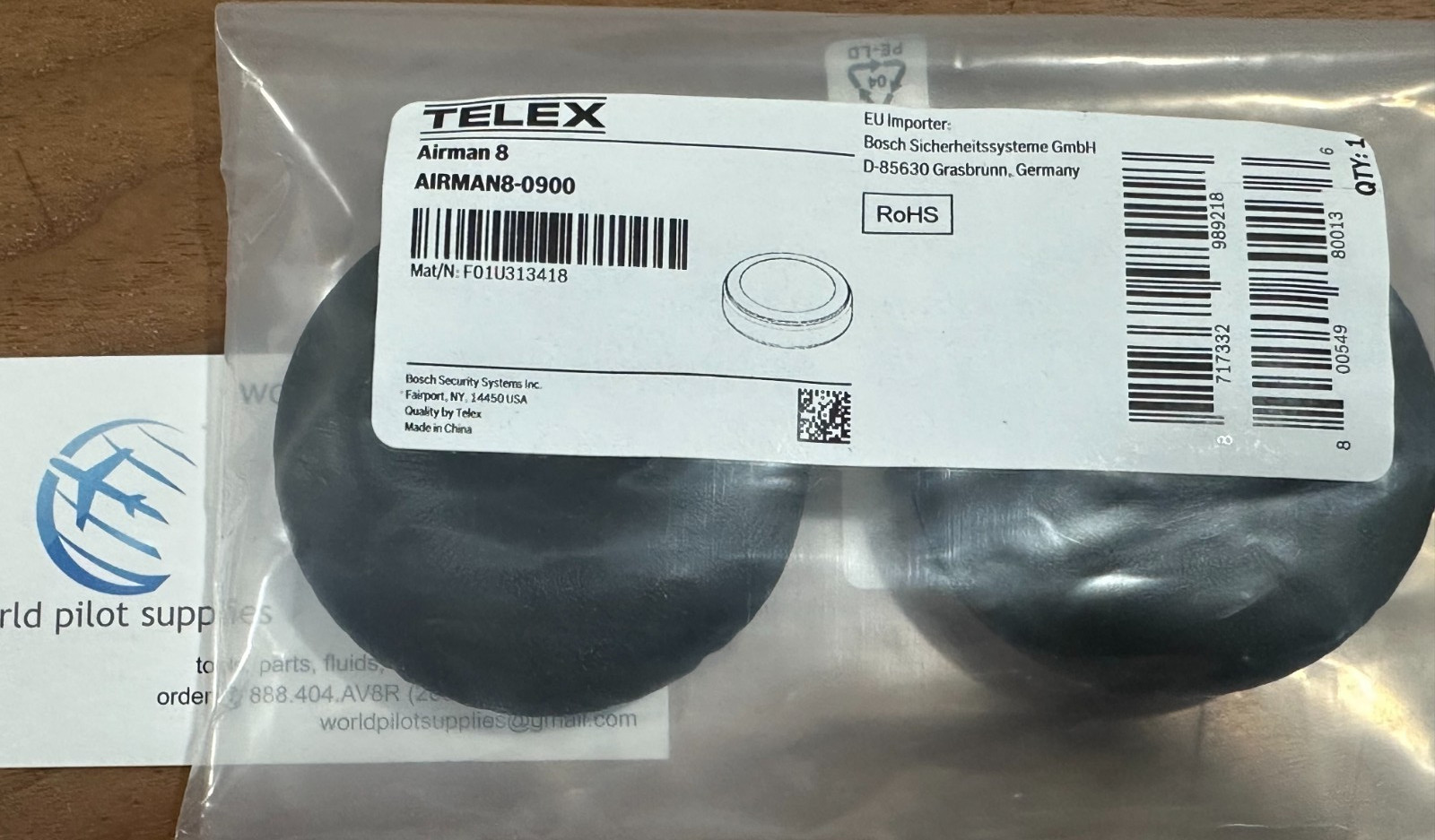 ORIGINAL EAR PADS for TELEX AIRMAN8 p/n AIRMAN8-0900