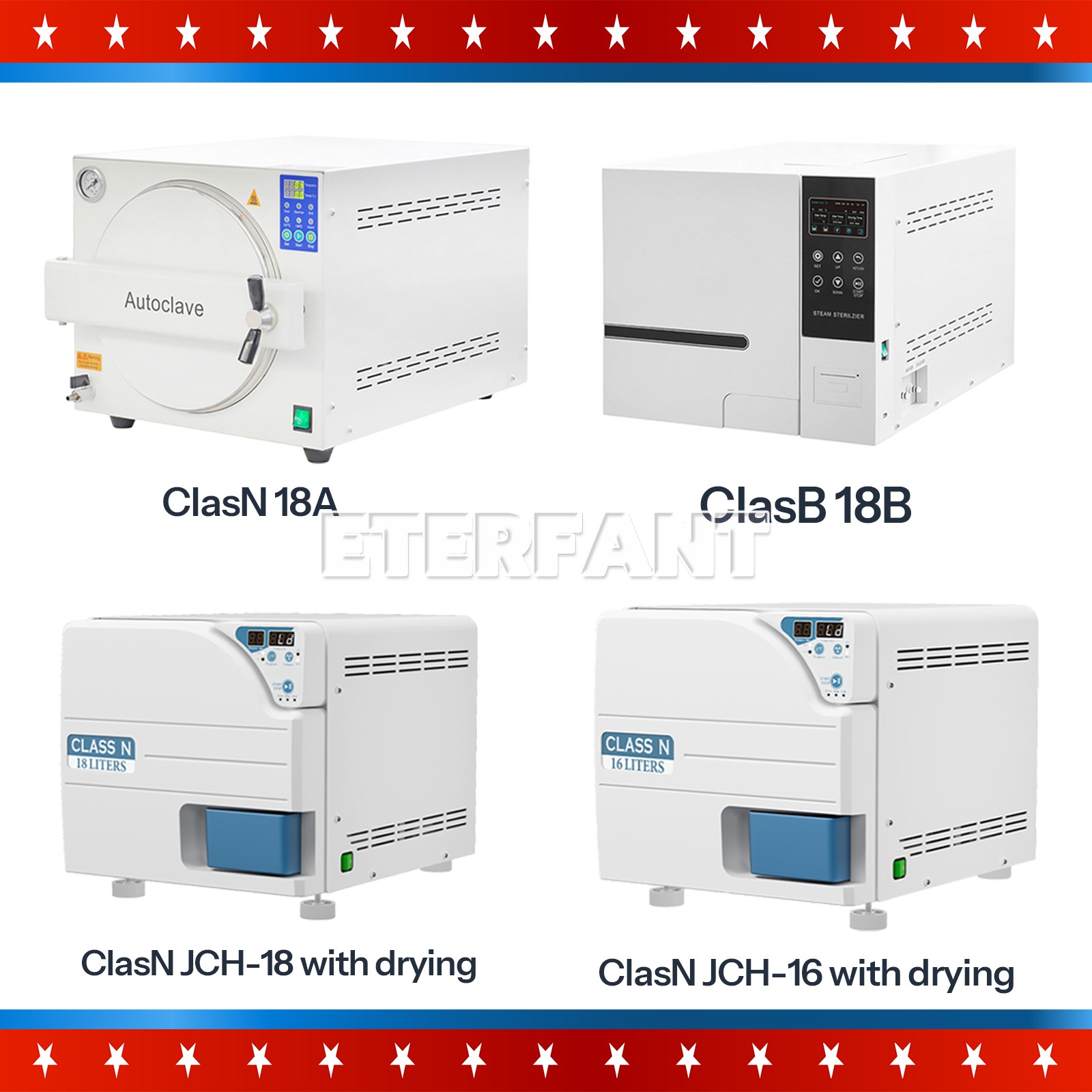 Dental 18/16L Medical Autoclave+Drying/Vacuum Autoclave+Printer/Steam Sterilizer