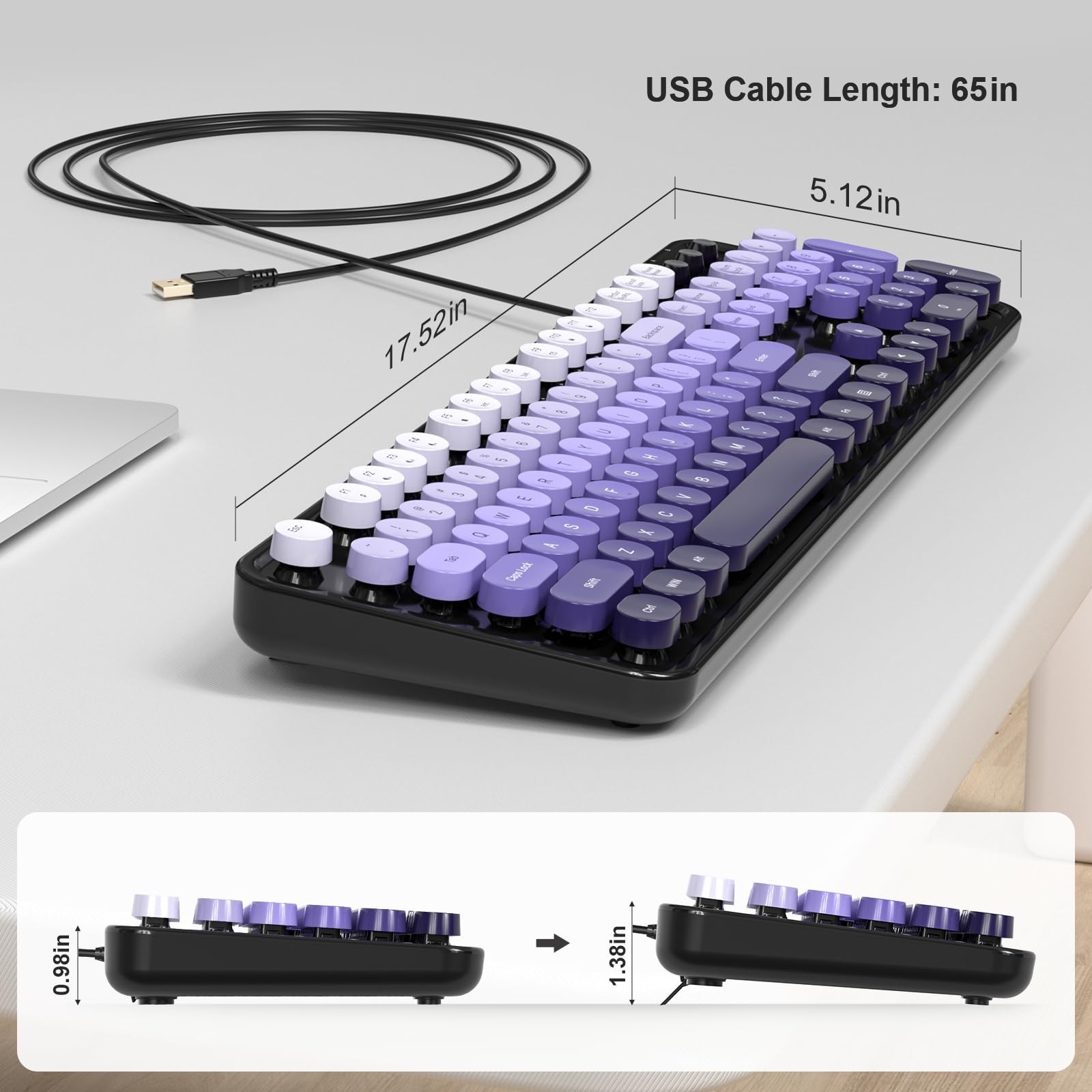 MOFII Computer Keyboards Wired, Plug Play USB Full Size Typewriter Keyboard, ...