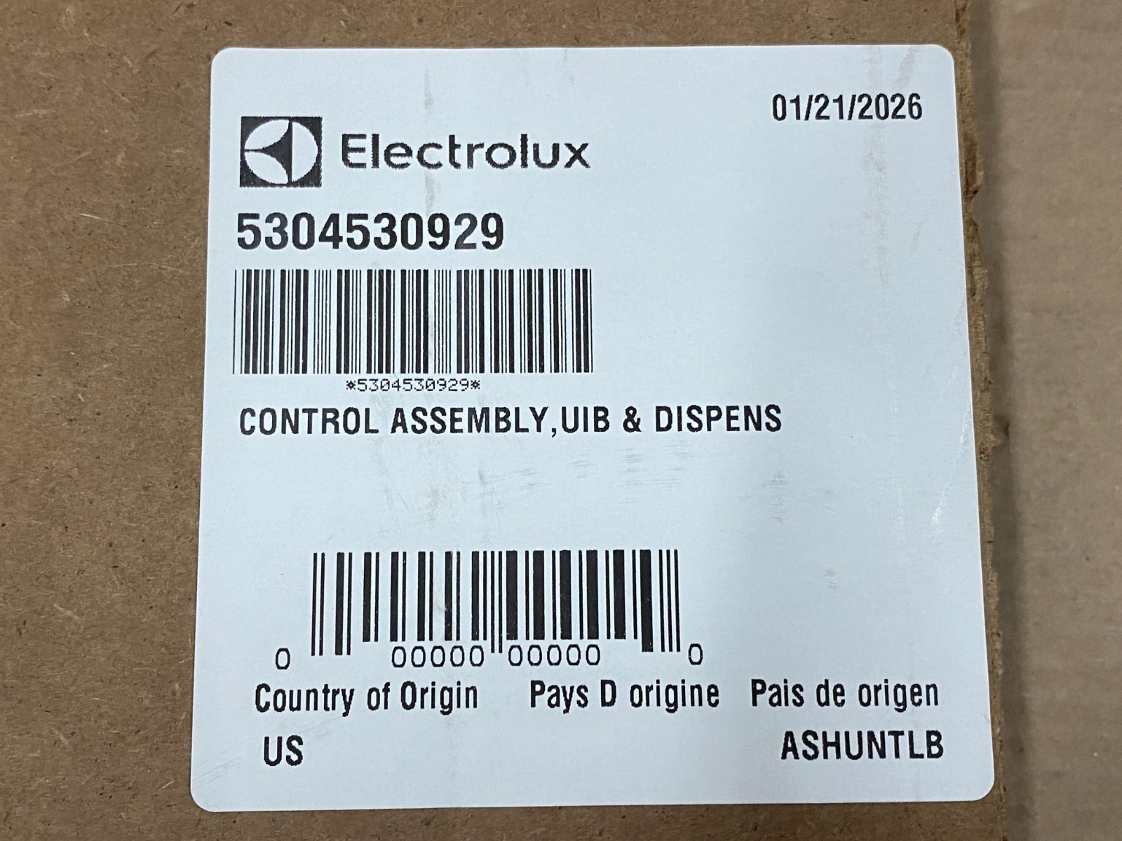 Frigidaire Refrigerator User Interface & Dispenser Control Board OEM 5304530929