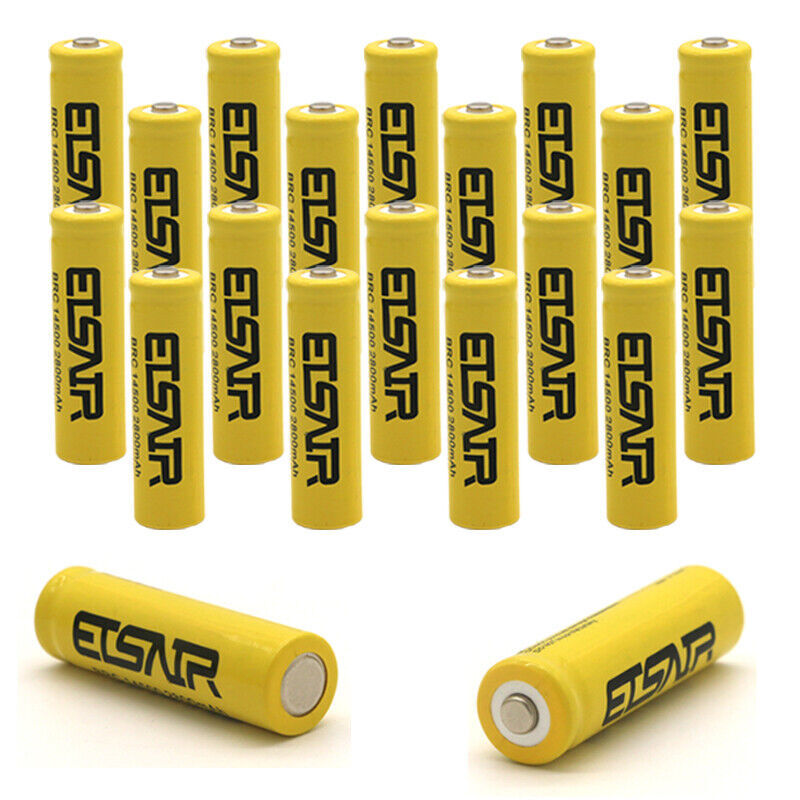 ETSAIR 14500 Battery Li-Ion 2800mAh Rechargeable 3.7V Cell For LED Torch USA Lot