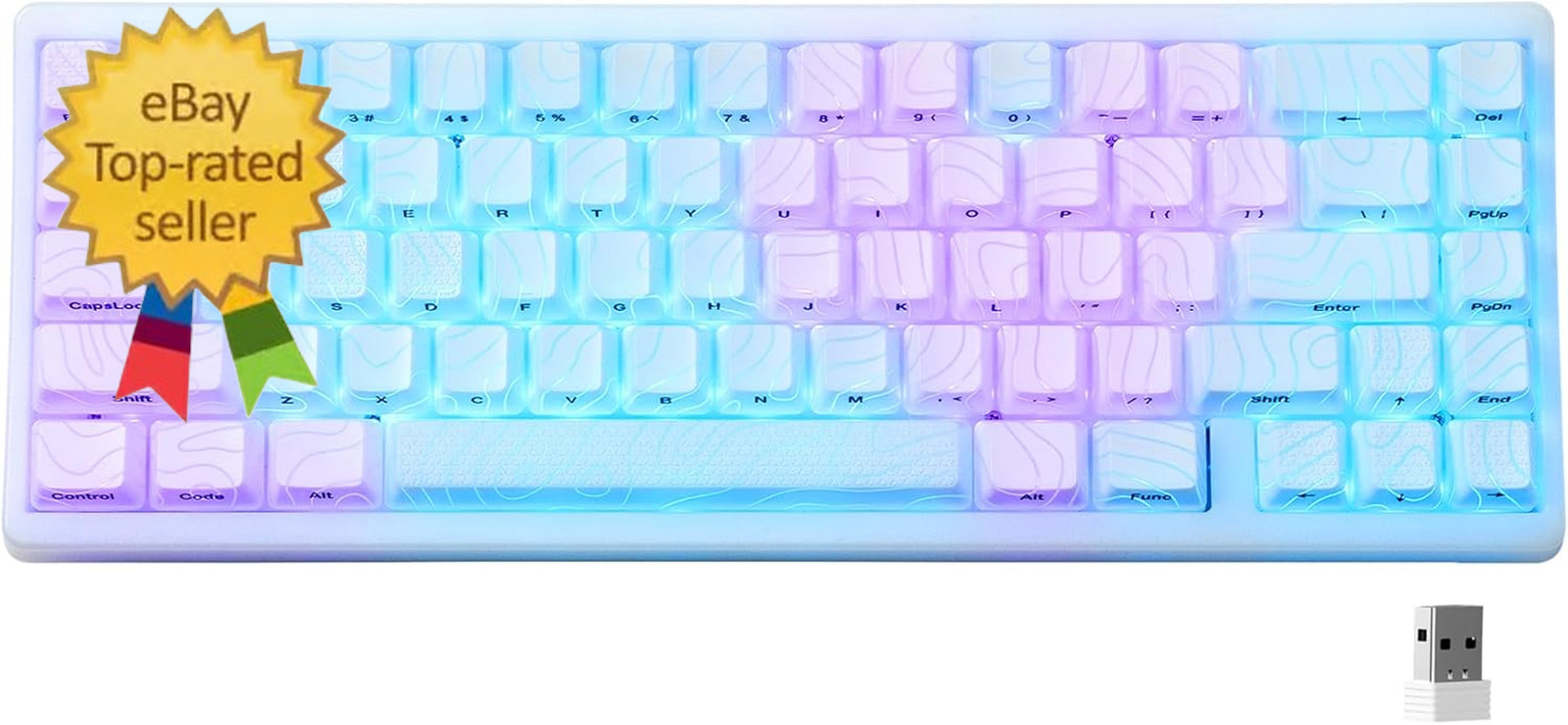 X XVX M67 Wireless 60% Percent Keyboard, QMK/VIA Topographic Gaming Keyboard, Tr