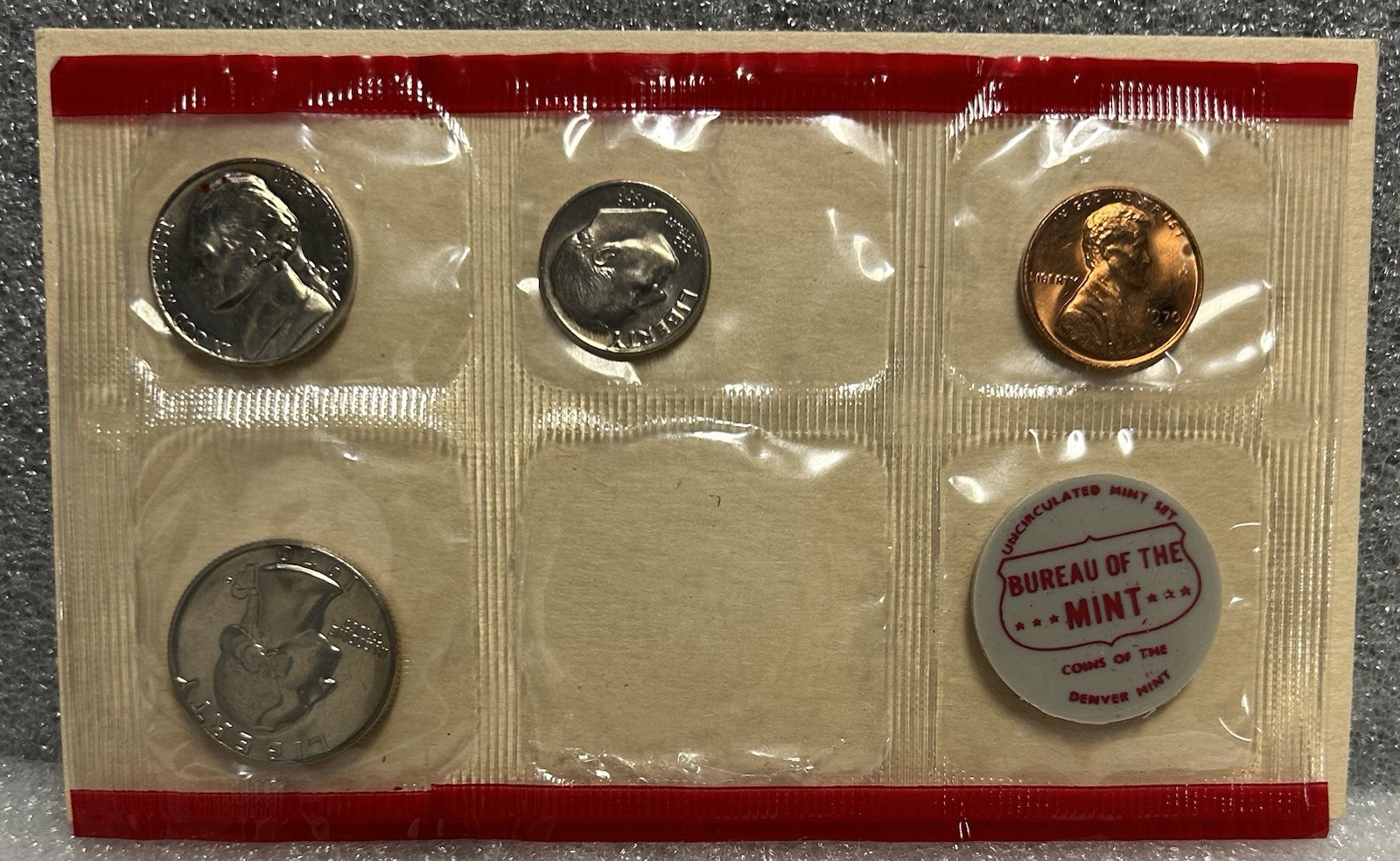 1970 D Uncirculated Mint Set (No Kennedy) In Cellophane BOOM COIN SET!