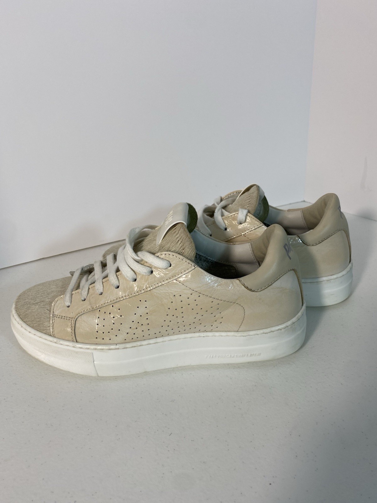 P448 Thea Platform Shoes Calf Hair On River Tan Women EU 39 US 8