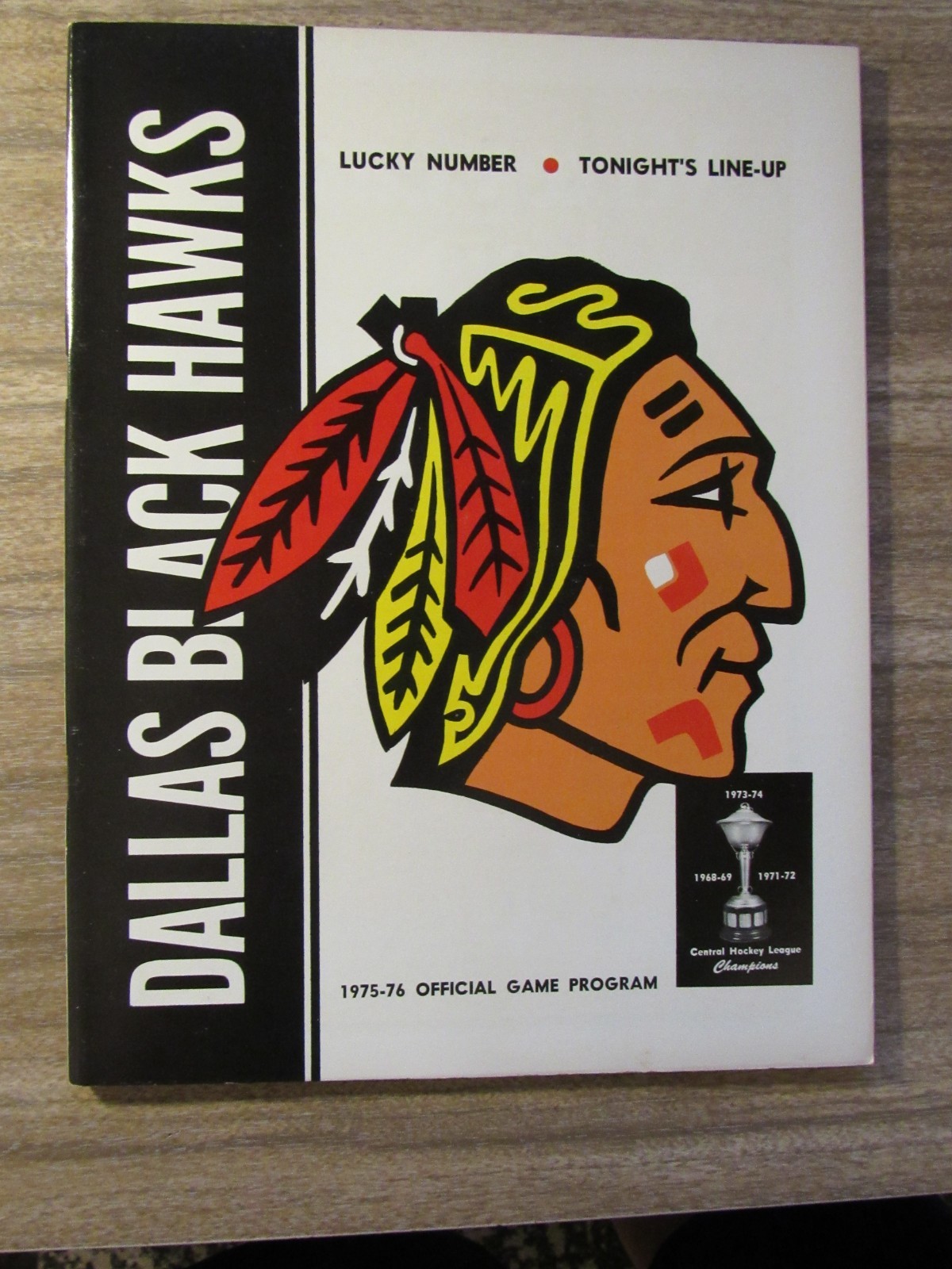 CHL Hockey Program 1975-76 Dallas Black Hawks vs. Oklahoma City Blazers