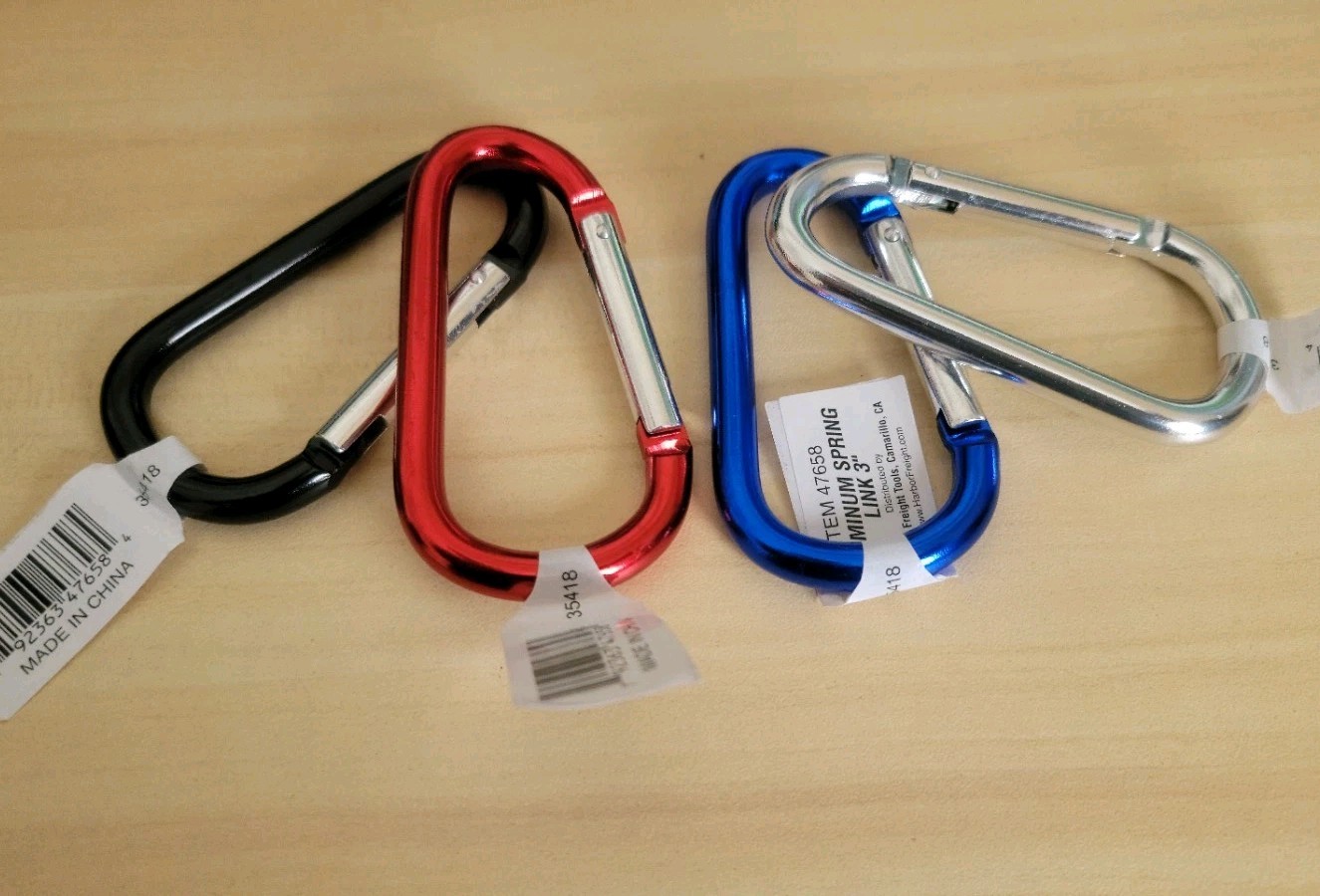 Reliabilt 3" Aluminum spring Link .4  pck Multicolor