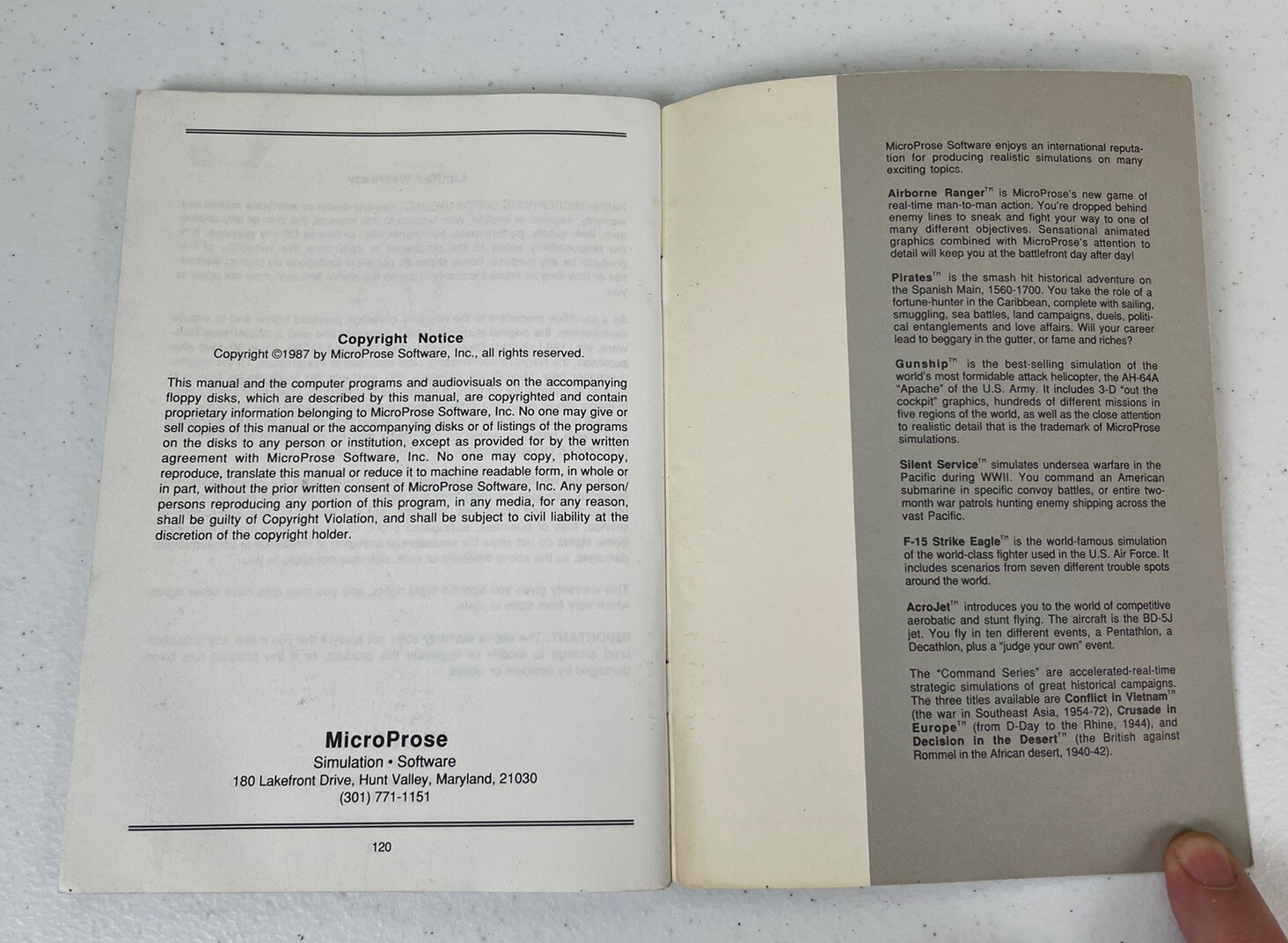 Vintage Microprose Project Stealth Fighter Manual Commodore 64 (1987) Video Game