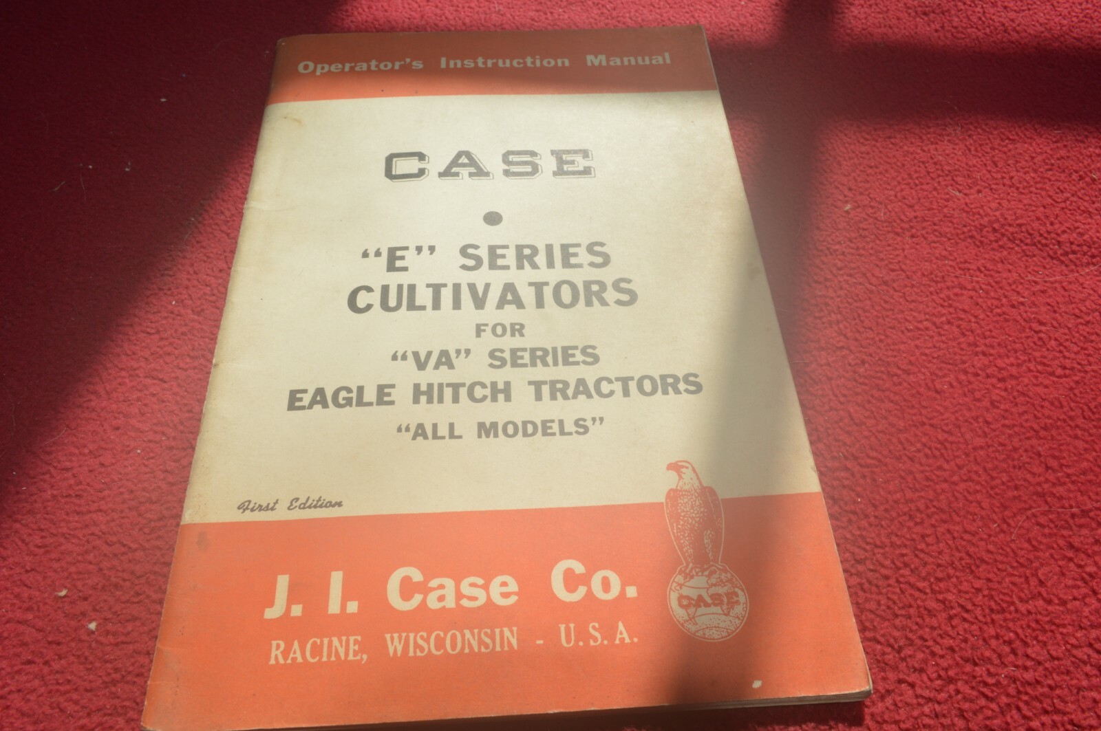 Case Tractor E Series Cultivators Operator's Manual AMIL15