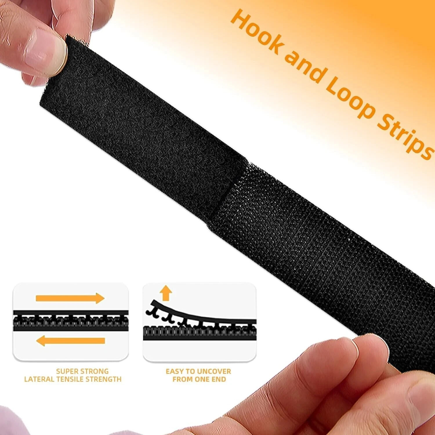 2 Rolls 30 FT Hook and Loop with Strong Self Adhesive Tape