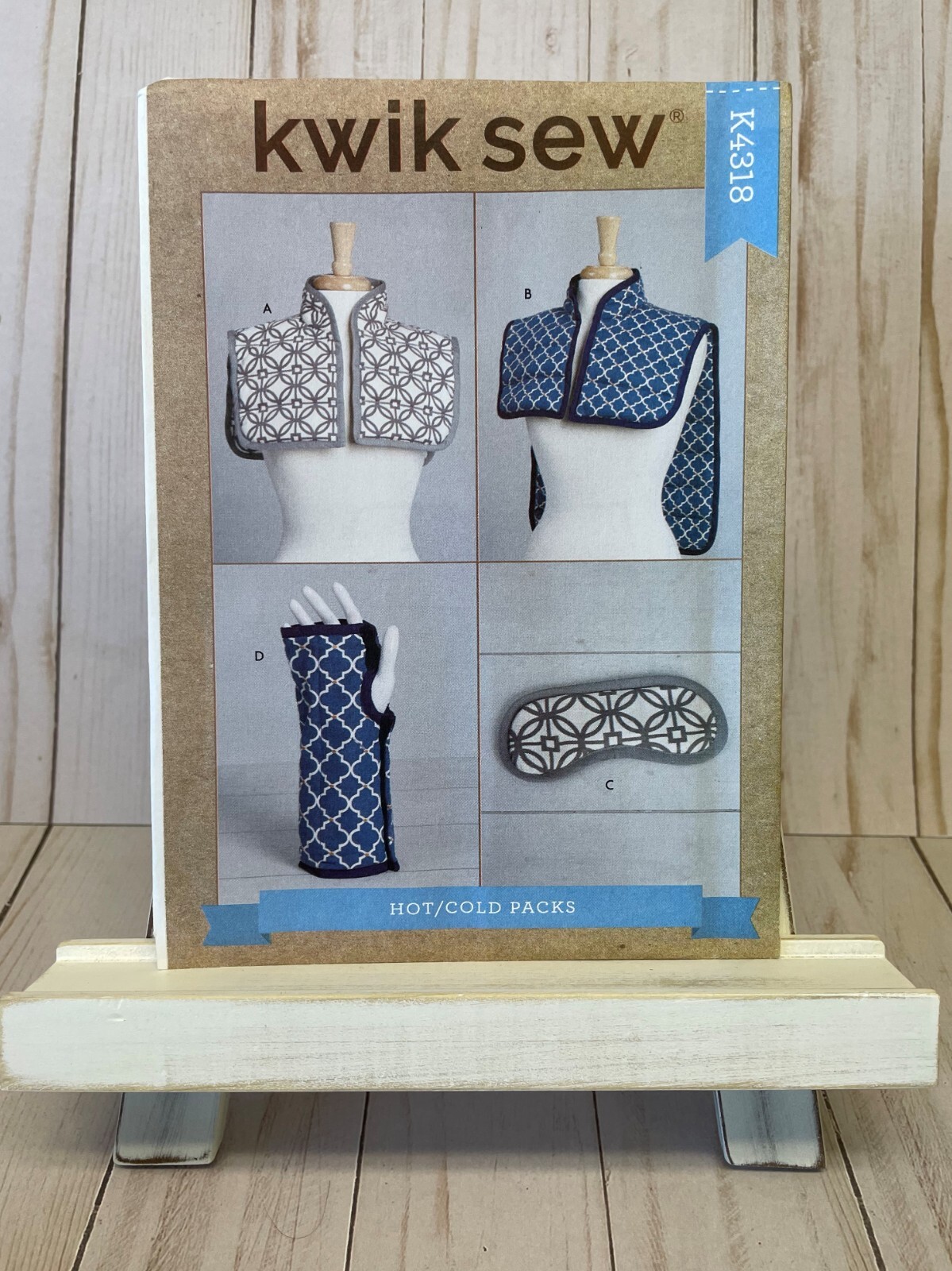 Kwik Sew 4318 Hot/Cold Packs Shoulder Neck Wrap Eye Masks  Sewing Pattern NEW
