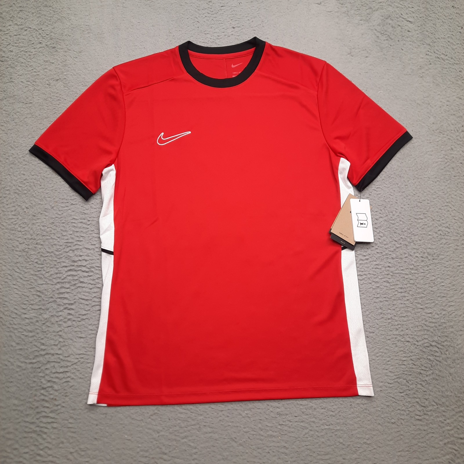 Nike Academy 25 Shirt Men Large Red White Dri Fit Short Sleeve Soccer Top FZ9754