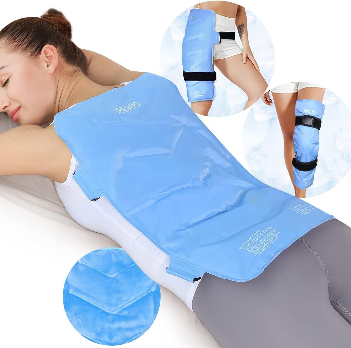 Extra-Large Ice Pack with Elastic Straps for Back Discomfort - Cold Compression