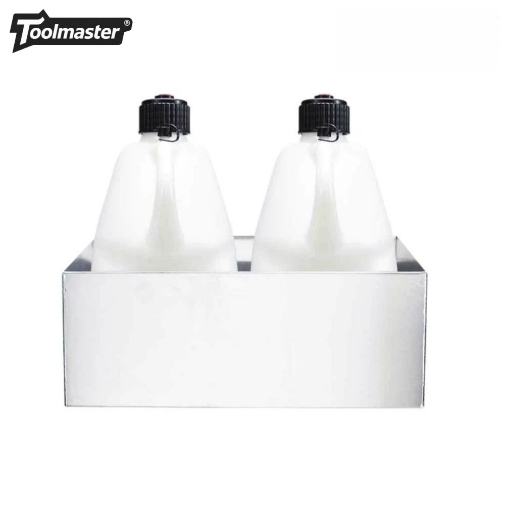 Fits 2 5-Gallon Jugs Aluminum Fuel Jug Holder Rack For Trailer Garage Silver