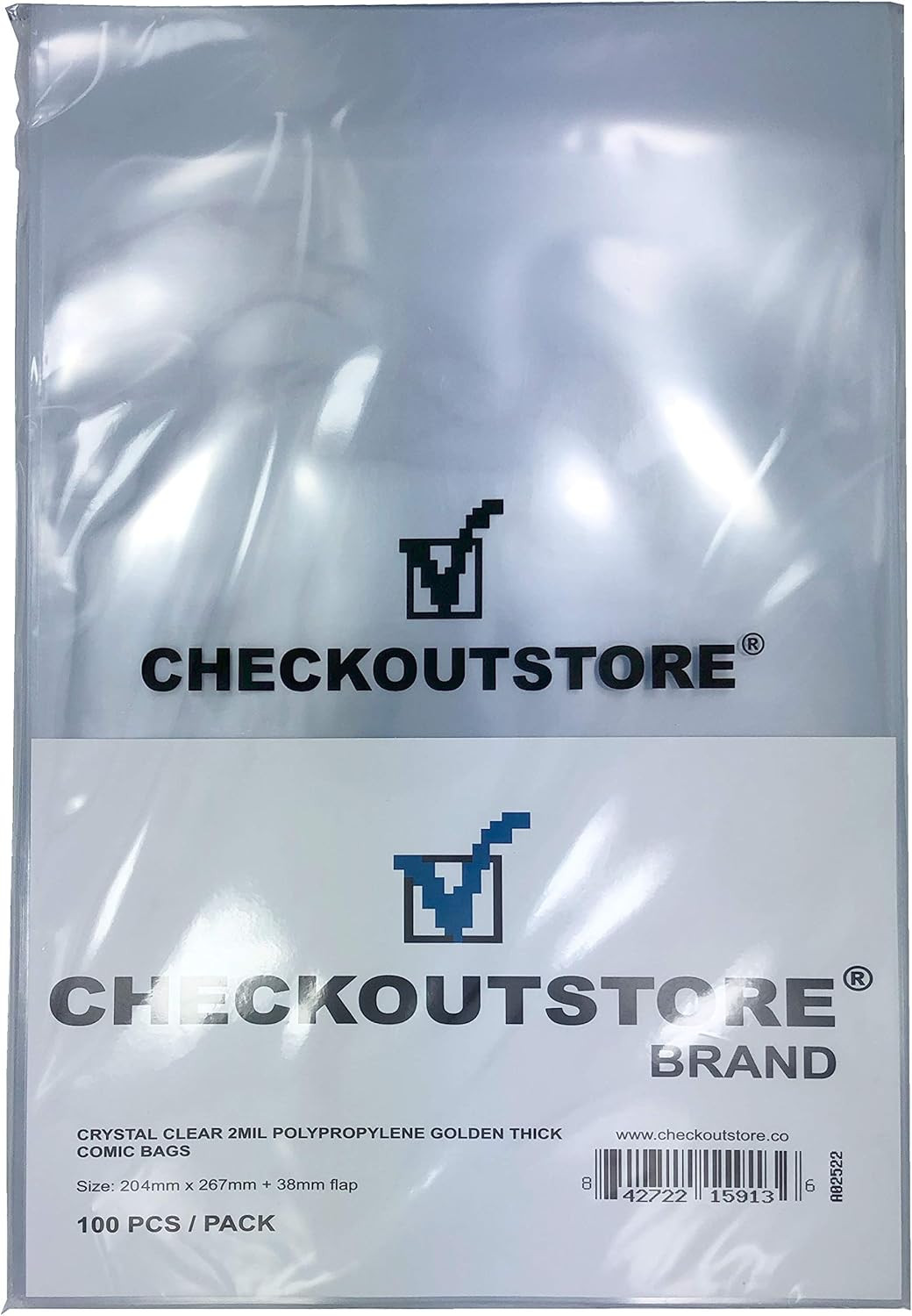(1000)  Crystal Clear Golden Age Comic Book Bags (Non-Sealable Flap/Thick)