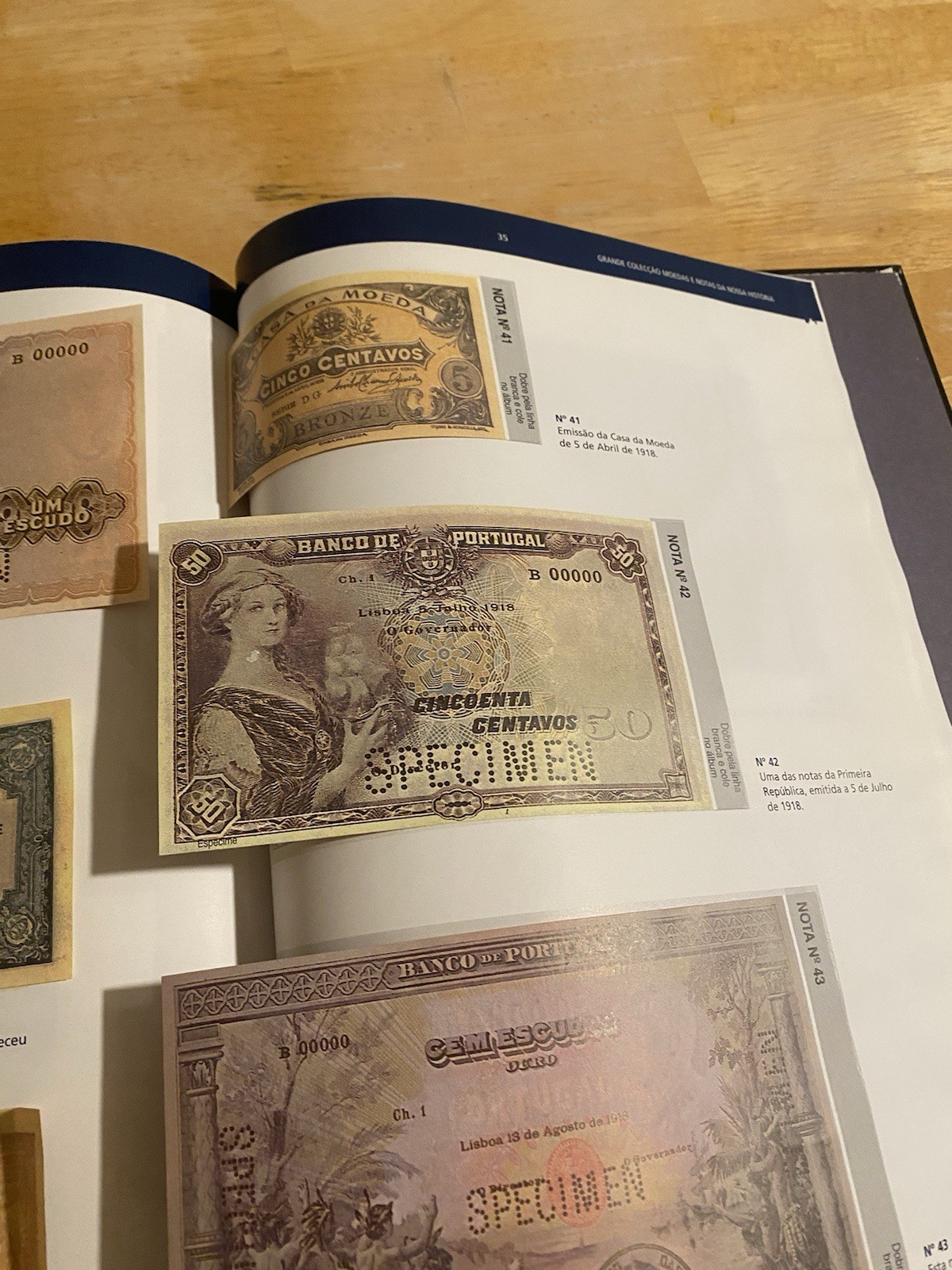 Specimen Banknote Album: Banknote Samples from Portugal