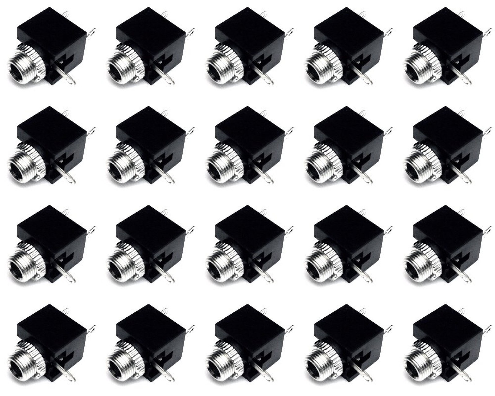 3.5mm Mono TS Female Panel Mount Socket, 20 Pack