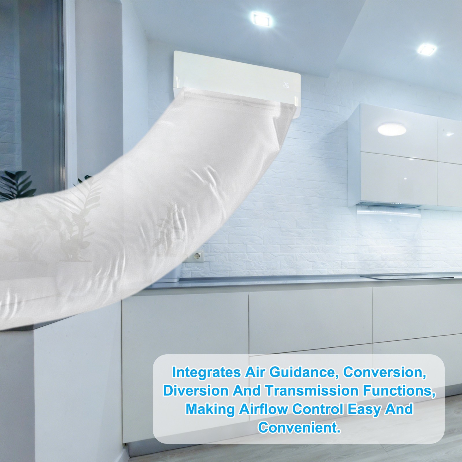2Pcs 5M/16FT Air Conditioner Blowing Bag Flexible Extended Pipe Bag with Tape