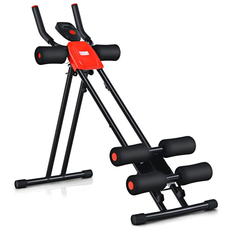 Foldable Abdominal Trainer Home Gym Equipment Adjustable Workout W/ LCD Display