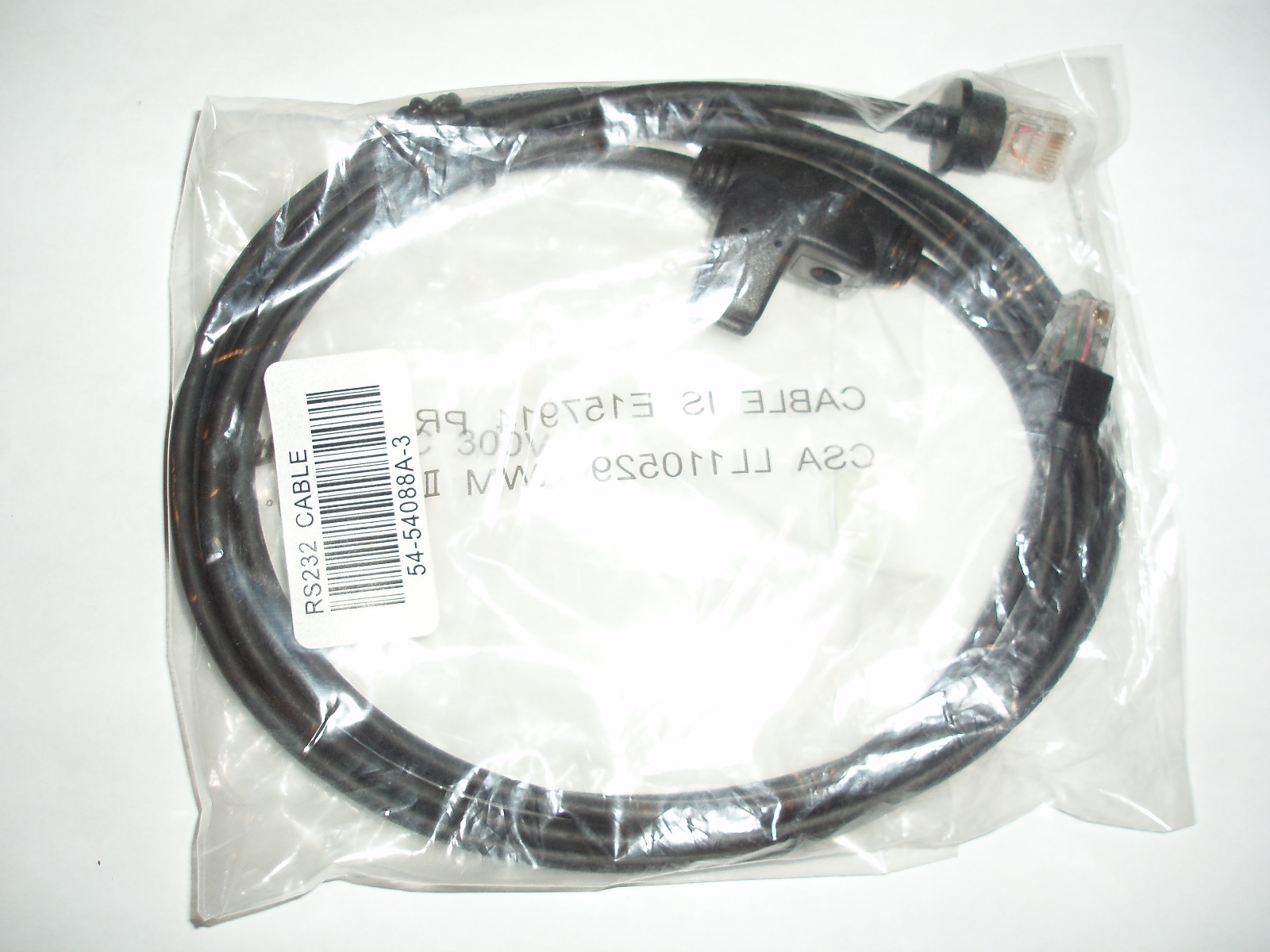 Honeywell Metrologic 54-54088A-3 54088 RS232 Cable Serial 5V external Power RJ45