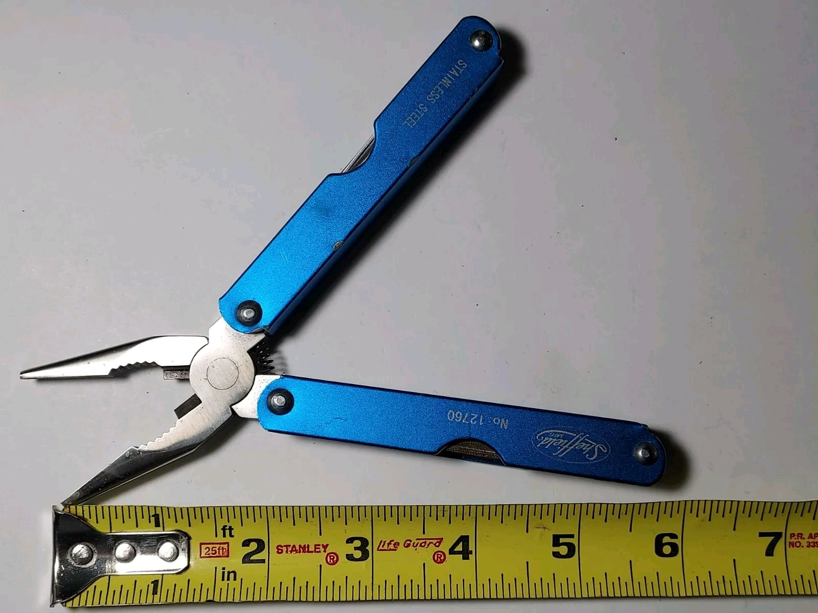Sheffield Blue Stainless Steel Multi Tool #12760 with nylon pouch