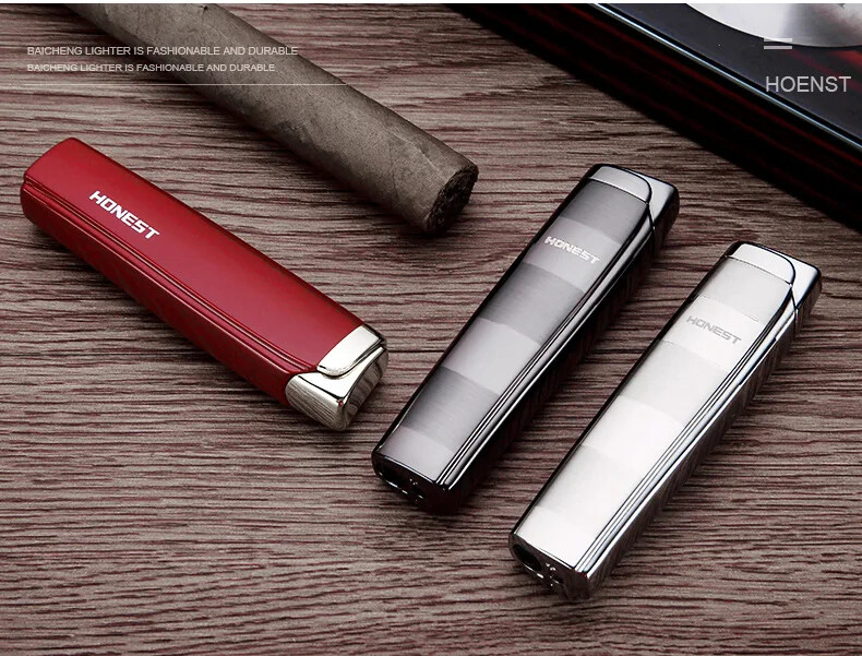 Metal Cigar Torch Jet Flame Punch Butane Cigarette Lighter Refillable Windproof