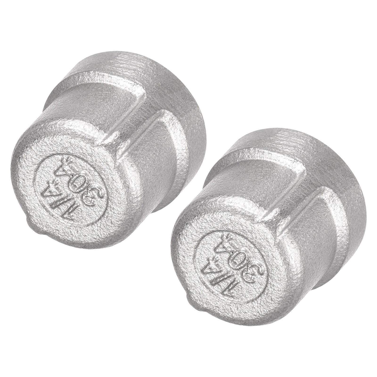 2Pcs Pipe End Cap, 304 Stainless Steel Pipe Plug Fitting(Silver 1/4 NPT Female)