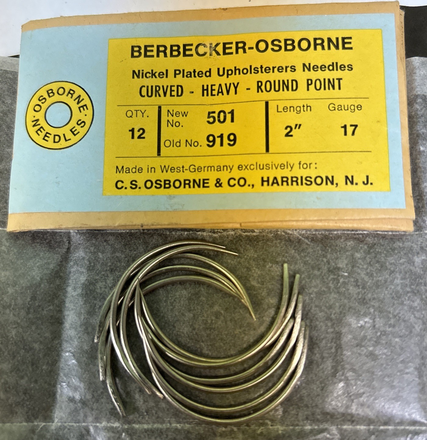 Osborne 2”Needle Curved 501-2”17Ga.Round Pt.(12pcs)