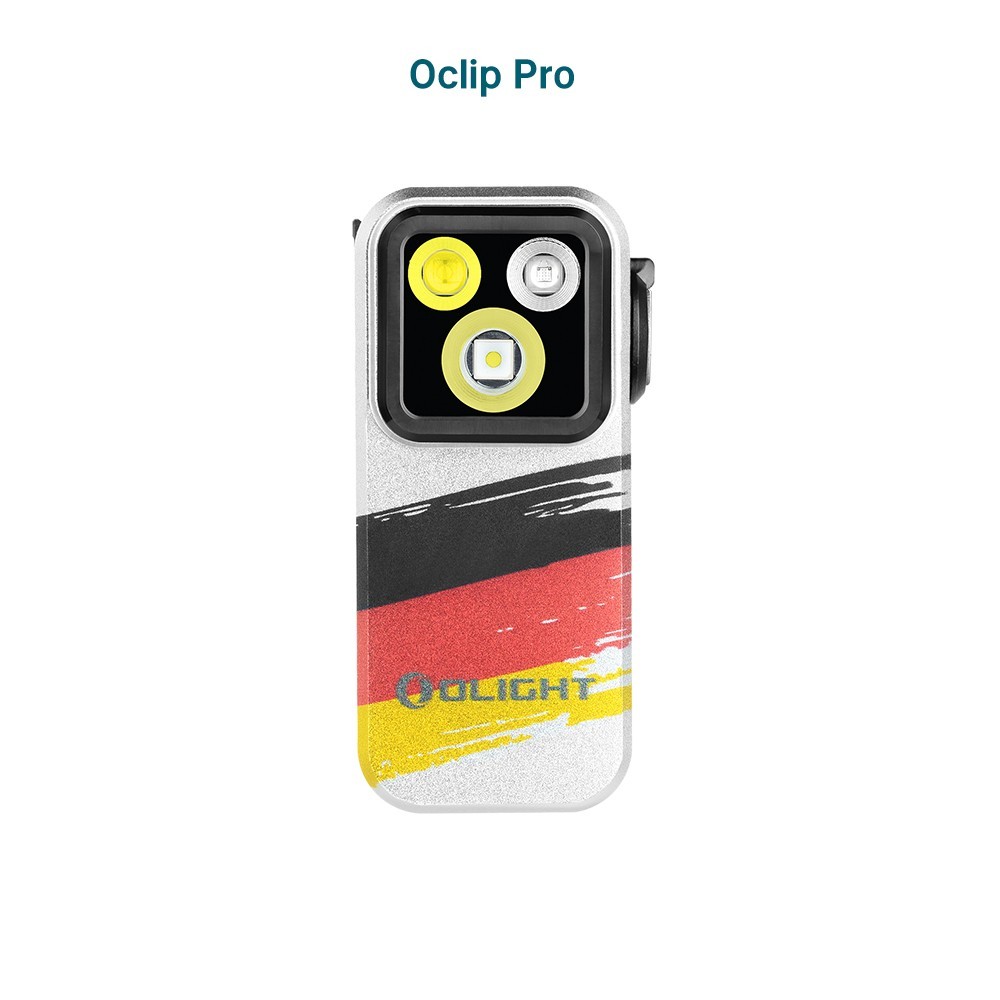 Oclip Pro Rechargeable EDC Clip-on Flashlight 500 Lumens , Bundesflagge Color