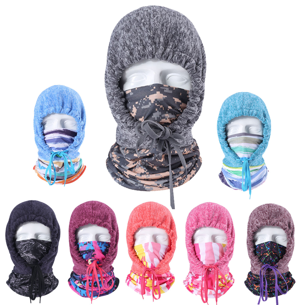 Windproof Fleece Neck Winter Warm Balaclava Skiing Full Face Masks for Men Women
