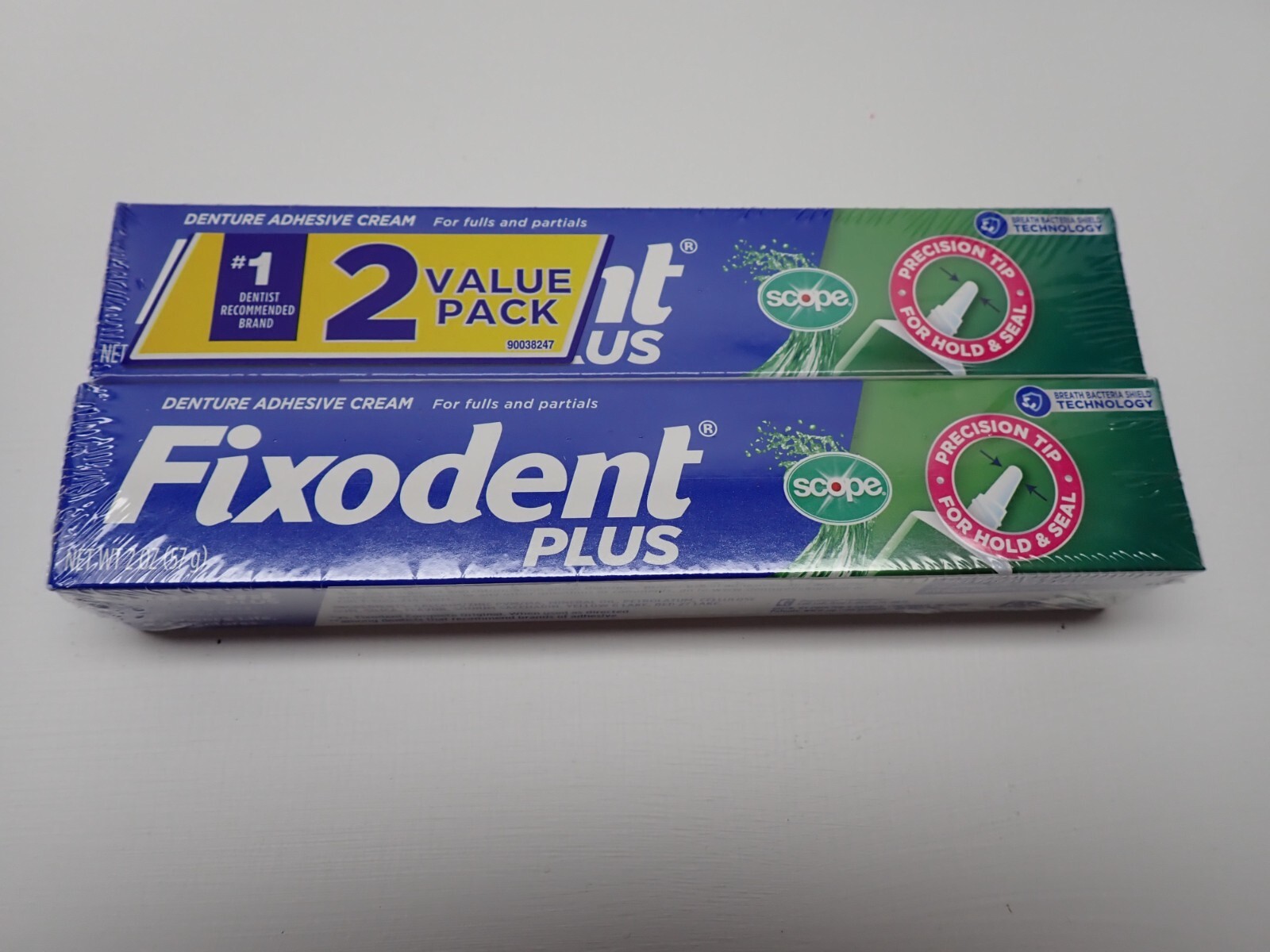 Fixodent Plus w/ Scope Denture Adhesive Cream 2 oz 10 Packs New Sealed