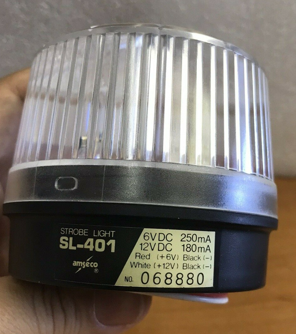 Amseco Sl-401 Clear Strobe Light 6-12 Volt Security System Vintage Made in Japan