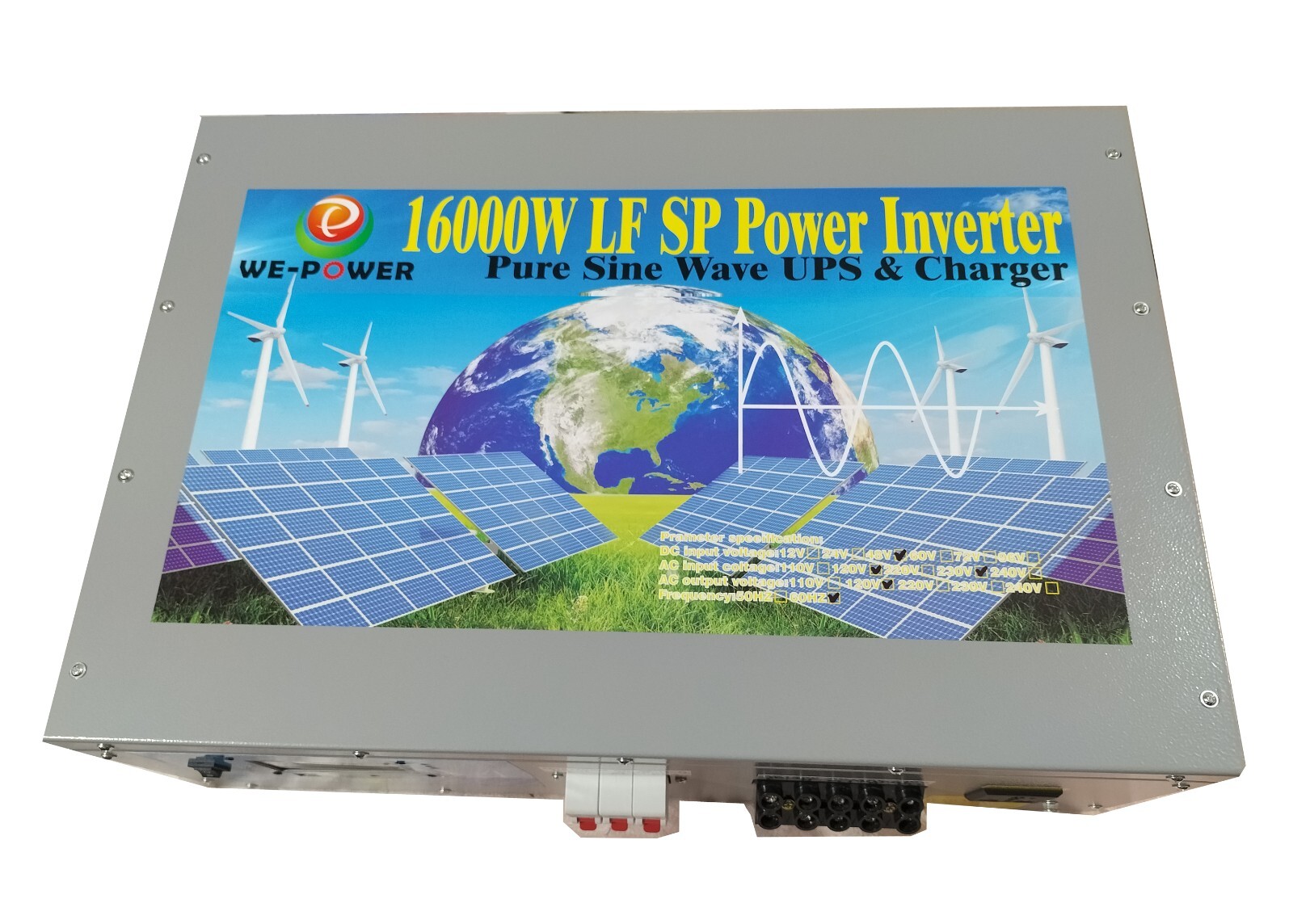 64000W/16000W LF Split Phase Pure Sine Wave SolarPower Inverter 24VDC/110V220VAC