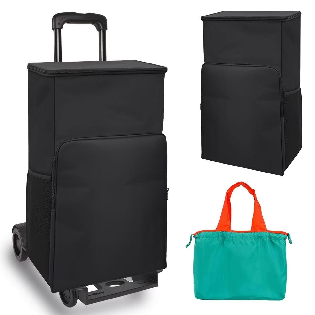 Utility Carts 63L Large Shopping Carts for Groceries and Reusable Shopping Ba...