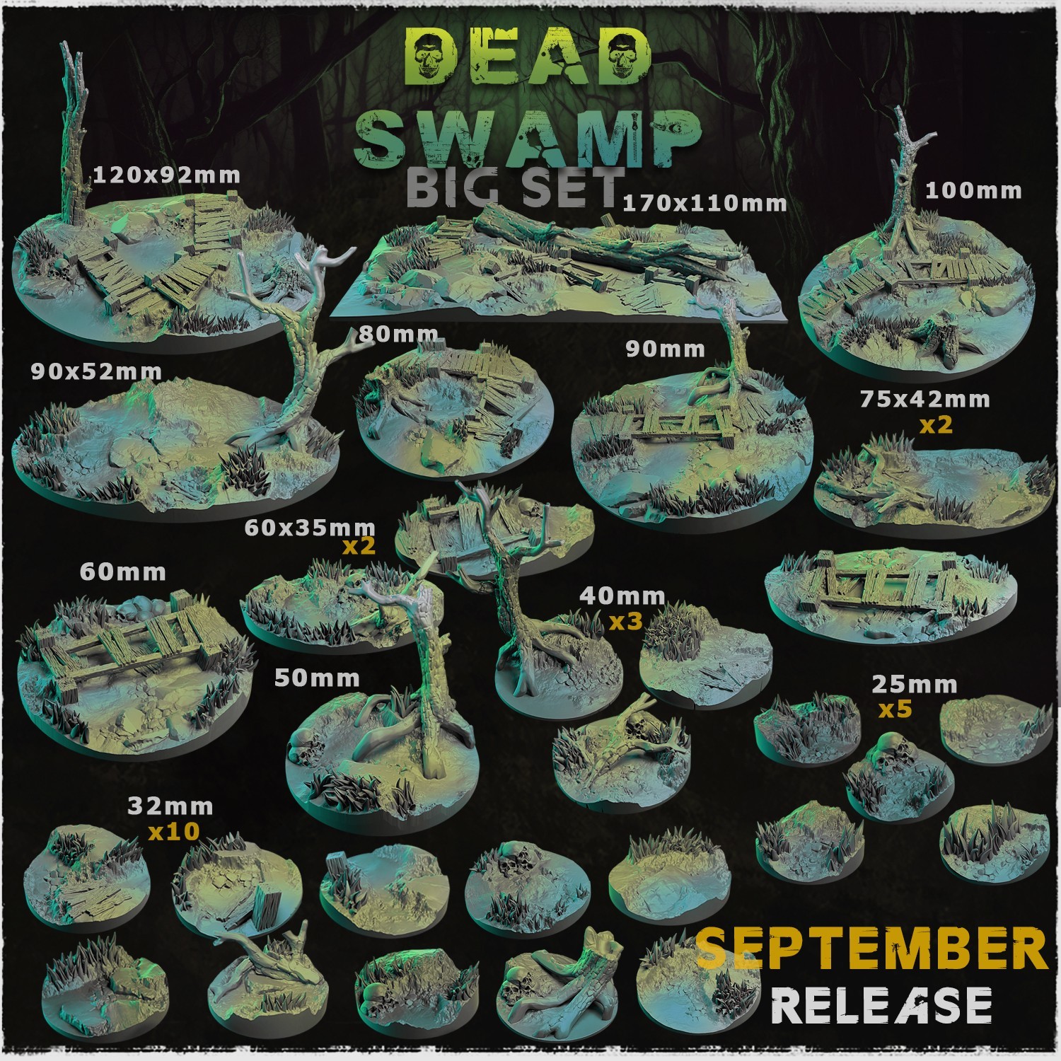Dead Swamp - Scenic Bases Wargame & RPG Miniatures 16k High Resolution Zabavka
