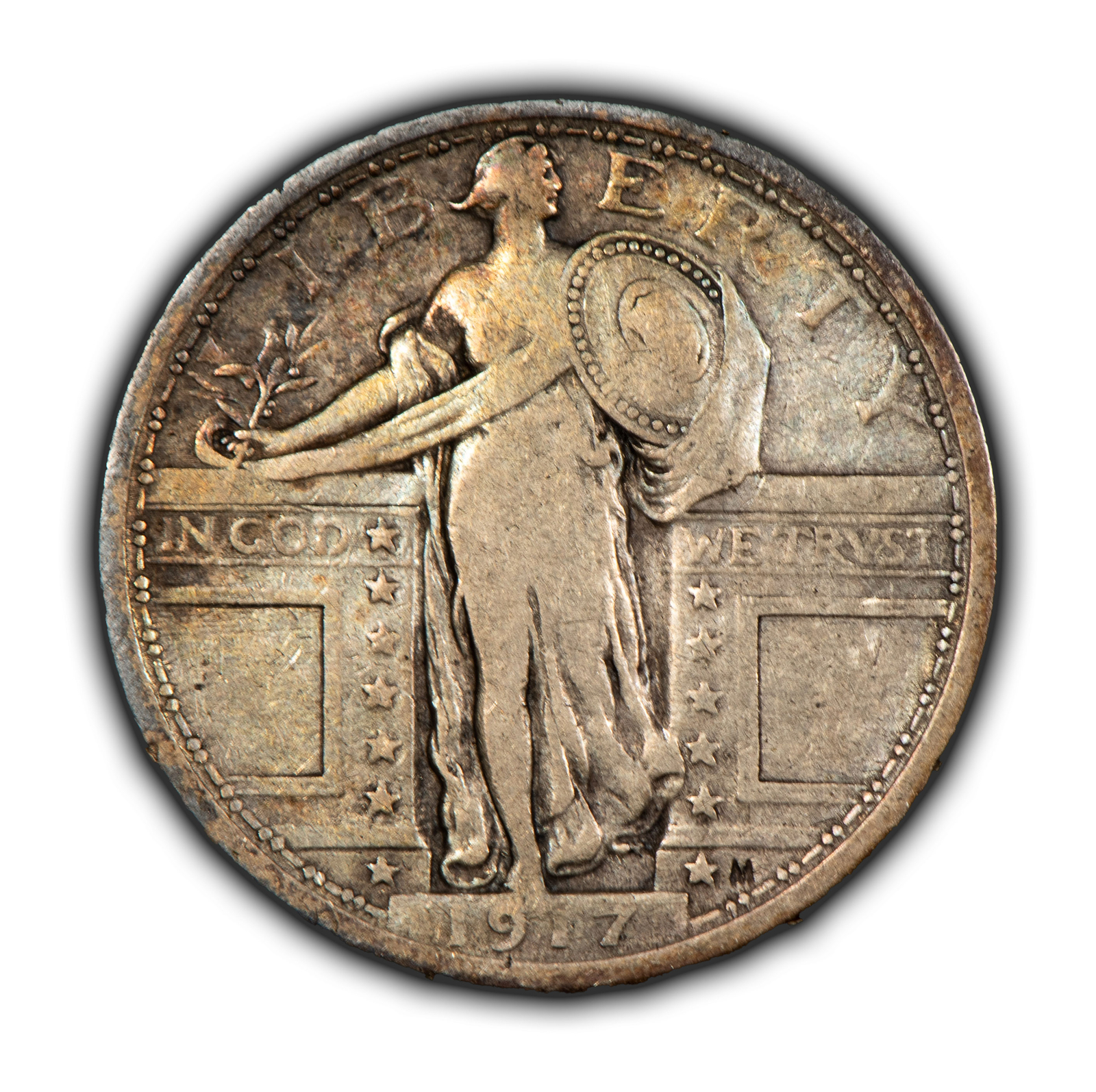 1917 Ty-1 25c Standing Liberty Silver Quarter - Type 1 - VF - SKU-Z4693