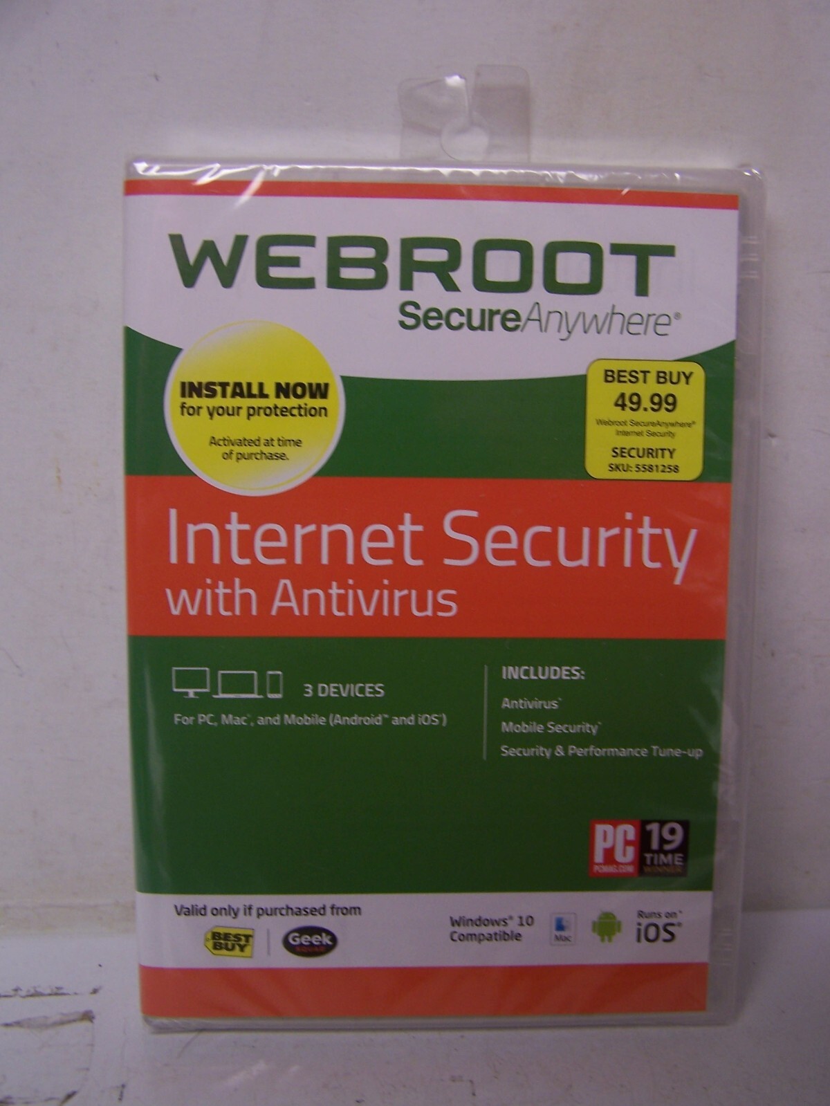 WEBROOT ANYWHERE INTERNET SECURITY ANTIVIRUS PC MAC & MOBILE ANDROID iOS SEALED