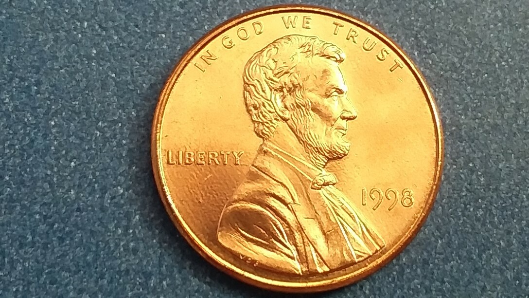 1998-P Brilliant Uncirculated Lincoln Cent.  Ships Free.  BU condition.