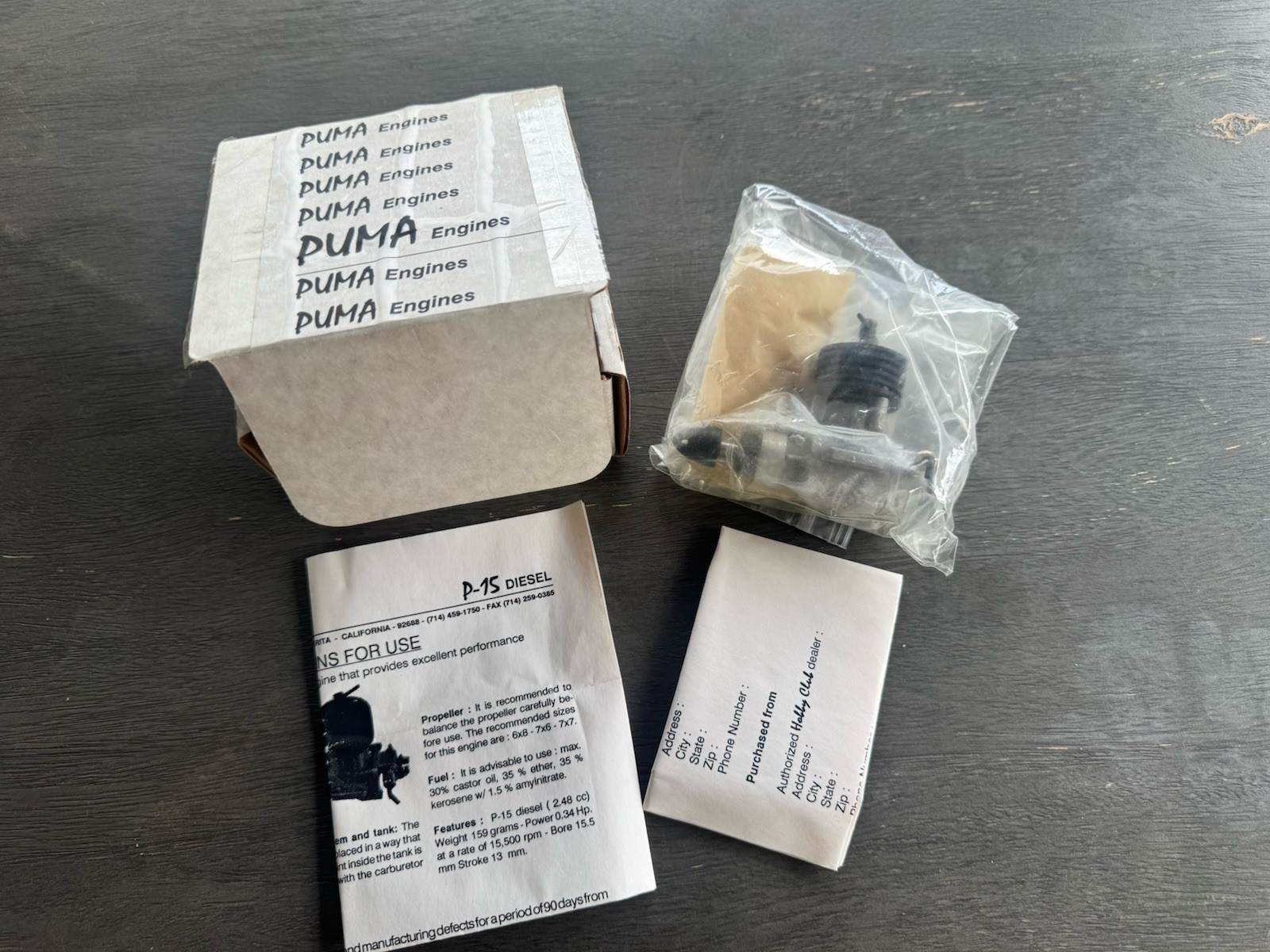 PUMA P-15RE 2.5 Russian Model Engine Vintage RC Motor 2.48 Cc GREAT CONDITION