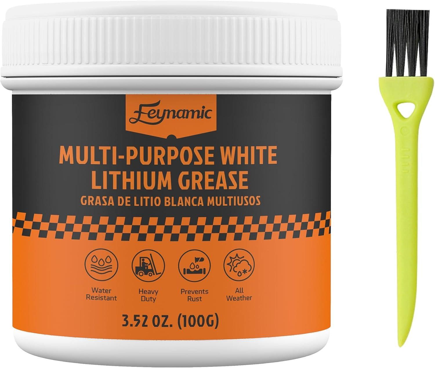 Multi Purpose White Lithium Grease 3.52 Oz for Automotive Brake Calipers Door Hi