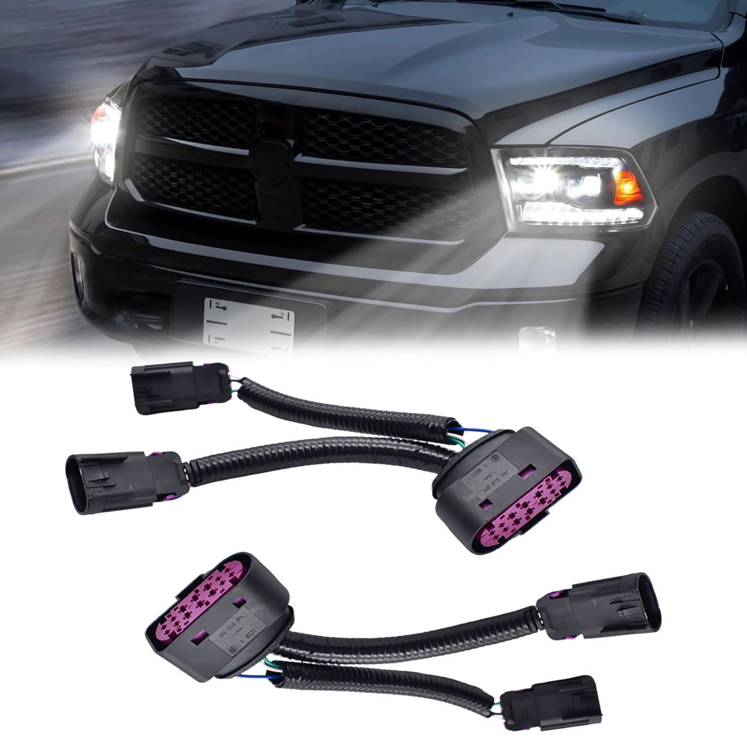 2X Projector Headlight Conversion Harness for Dodge Ram 1500 2500 3500 09-18
